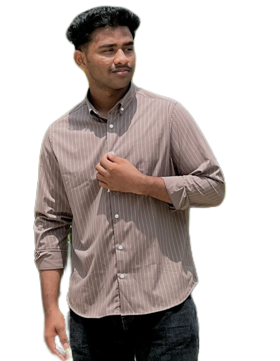 Mohammed Rayyan, recognized as the best digital marketer in malappuram, posing in a stylish button-down shirt